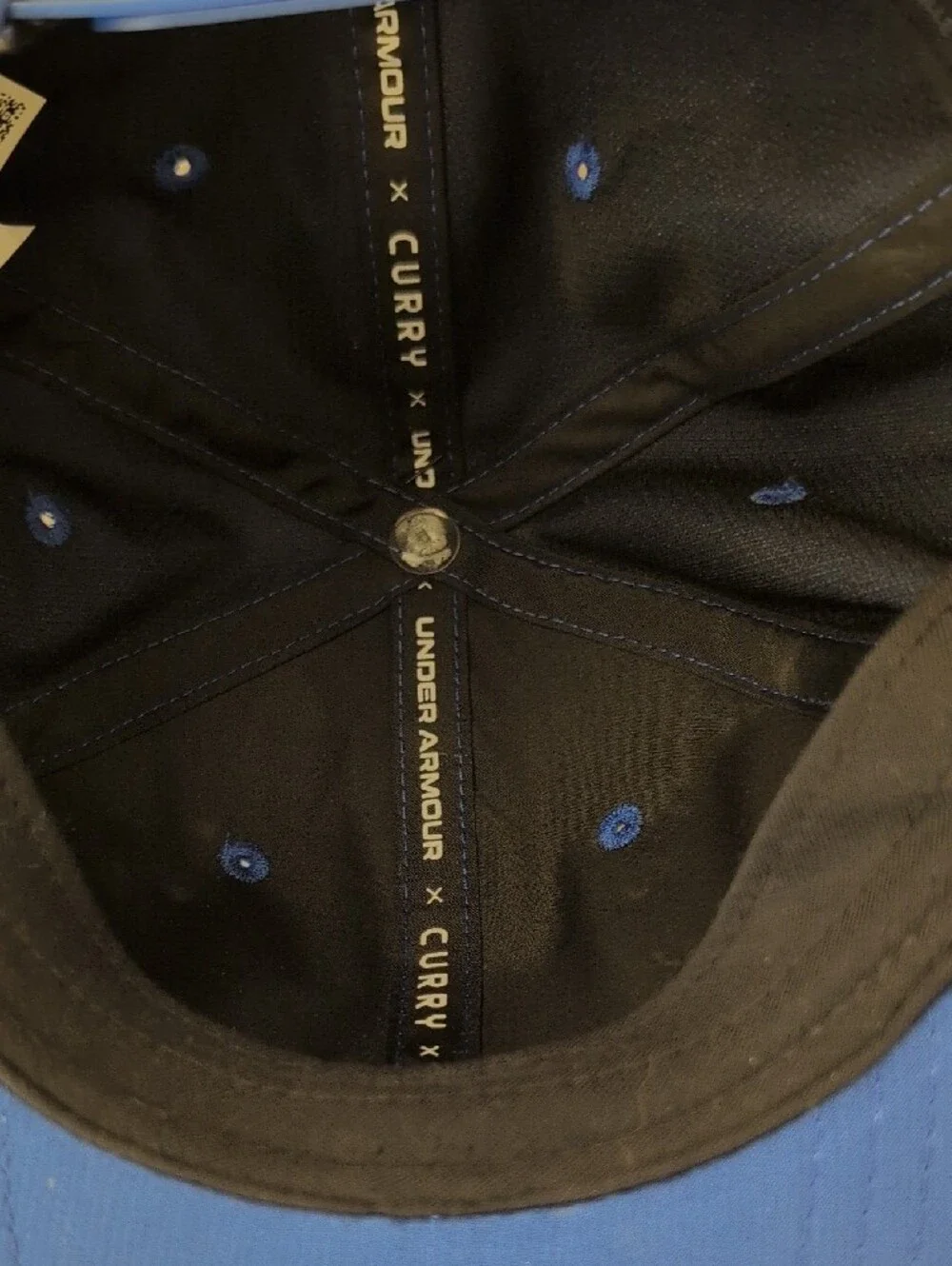 Stephen Curry Under Armour Youth OSFM Blue Snapback Hat Yellow Logo NBA Warriors